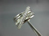 ESTATE WIDE .60CT DIAMOND 14KT WHITE GOLD MULTI ROW CRISS CROSS LOVE RING #1088