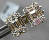 .97CT DIAMOND 18K YELLOW GOLD ROUND & BAGUETTE CLUSTER INVISIBLE SQUARE EARRINGS