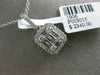 ESTATE .50CT BAGUETTE DIAMOND 18KT WHITE GOLD RECTANGULAR HALO FLOATING PENDANT