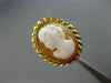 ESTATE 14KT YELLOW GOLD 3D OVAL HANDCRAFTED LADY CAMEO SWIRL ROPE DESIGN RING