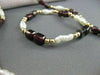 ANTIQUE LONG 14KT YELLOW GOLD AAA GARNET & PEARLS NECKLACE BEAUTIFUL!! #21983