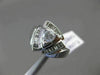 ESTATE WIDE .63CT DIAMOND 14K WHITE GOLD 3D TRIANGULAR ENGAGEMENT RING 13mm WIDE