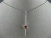 ESTATE .67CT DIAMOND & AAA ORANGE SAPPHIRE 18KT WHITE GOLD 3D BAR LOVE PENDANT