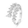 WIDE 1.15CT DIAMOND 14KT WHITE GOLD 3D PEAR SHAPE CRISS CROSS ANNIVERSARY RING
