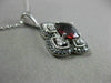 ESTATE 2.83CT WHITE & BLACK DIAMOND & GARNET 14K 2 TONE GOLD OPEN SQUARE PENDANT