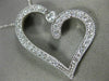 ANTIQUE 1.05CT DIAMOND 14KT WHITE GOLD 3D FILIGREE MILGRAIN HEART PENDANT #17756