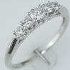 ESTATE 0.48CT DIAMOND 14KT WHITE GOLD 3D ROUND 5 STONE ENGAGEMENT RING
