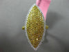 ESTATE EXTRA LARGE 1.33CT DIAMOND 18KT WHITE & YELLOW GOLD 3D MARQUISE PAVE RING