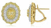 LARGE 2.42CT WHITE & FANCY YELLOW DIAMOND 18KT 2 TONE GOLD OVAL CLIP ON EARRINGS