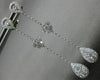 ESTATE 1.19CT DIAMOND 18K WHITE GOLD SOLITAIRE TEAR DROP FLOWER HANGING EARRINGS