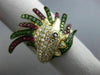 LARGE 2.03CT WHITE & BLACK DIAMOND & RUBY & TSAVORITE 18KT YELLOW GOLD BIRD RING