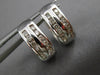 ESTATE .36CT ROUND CUT DIAMOND 14KT WHITE GOLD 3D TWO ROW HUGGIE EARRINGS #20610
