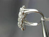ESTATE LARGE 1CT ROUND DIAMOND 14KT WHITE GOLD 3D BUTTERFLY FLOWER FUN LOVE RING