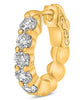 1.15CT DIAMOND 14KT YELLOW GOLD 3D CLASSIC 5 STONE HUGGIE HOOP HANGING EARRINGS