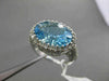 ESTATE 7.33CTW DIAMOND & AAA BLUE TOPAZ 14K WHITE GOLD FILIGREE HALO OVAL RING
