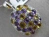 ESTATE LARGE 6.25CT DIAMOND & AAA AMETHYST & CITRINE 14K WHITE GOLD OVAL PENDANT