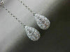 ESTATE 1.19CT DIAMOND 18K WHITE GOLD SOLITAIRE TEAR DROP FLOWER HANGING EARRINGS