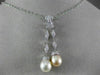 ESTATE .75CT DIAMOND & AAA SOUTH SEA PEARL 14KT WHITE GOLD LARIAT PENDANT #22110