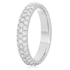 ESTATE 1.52CT ROUND DIAMOND 14KT WHITE GOLD 3 ROW PAVE ETERNITY ANNIVERSARY RING