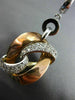 ESTATE LARGE .50CT DIAMOND 14KT WHITE & ROSE GOLD 3D LOVE KNOT HANGING EARRINGS