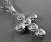 ESTATE .20CT ROUND DIAMOND 14KT WHITE GOLD CLASSIC 6 STONE CROSS PENDANT #9005