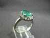 ESTATE LARGE 2.10CT DIAMOND & AAA COLOMBIAN EMERALD PLATINUM ENGAGEMENT RING