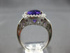 4.88CT DIAMOND & AAA AMETHYST 14KT WHITE GOLD OVAL & ROUND HALO ENGAGEMENT RING