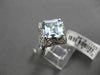 ESTATE LARGE 2.28CTW DIAMOND & AAA AQUAMARINE 14KT WHITE GOLD STAR FLORAL RING