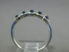 ESTATE .60CT DIAMOND & AAA SAPPHIRE 14KT WHITE GOLD 3D 5 STONE ANNIVERSARY RING