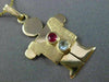 ESTATE LARGE .50CT AQUAMARINE & RUBY 14KT YELLOW GOLD 3D BABY BOY PENDANT #25193