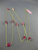 ESTATE LONG 21.37CT AAA RUBIES 14KT YELLOW GOLD 3D TEAR DROP PEAR SHAPE NECKLACE