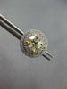 LARGE 1.6CT WHITE & FANCY YELLOW DIAMOND 18KT 2 TONE GOLD 3D HALO STUD EARRINGS