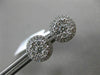 ESTATE LARGE .77CT ROUND DIAMOND 18KT WHITE GOLD 3D CLUSTER HALO STUD EARRINGS