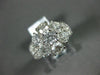 ESTATE LARGE 3.7CT DIAMOND 14K WHITE GOLD CLASSIC FLOWER SEMI ETERNITY LOVE RING