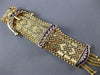 ANTIQUE LARGE AAA BLUE ENAMEL 14KT YELLOW GOLD 3D CLASSIC TASSEL BRACELET  #2169