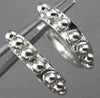 ESTATE SMALL 14KT WHITE GOLD ROUNDED 3D HUGGIE HOOP EARRINGS 13mm X 2.5mm #24344