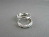 ESTATE 1.0CT DIAMOND 14KT WHITE GOLD 3D CLASSIC HOOP EARRINGS