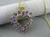 ESTATE 1.92CTW AMETHYST OPEN HEART 14KT YELLOW GOLD PENDANT + 16" CHAIN #11475