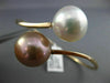 ESTATE LARGE AAA WHITE & PINK SOUTH SEA PEARL 18K ROSE GOLD LOVE BANGLE BRACELET
