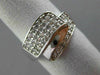ESTATE WIDE .75CT DIAMOND 14KT WHITE GOLD 3D CRISS CROSS ZIG ZAG MULTI ROW RING