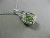ESTATE 2.15CT DIAMOND & PERIDOT 14K WHITE GOLD SQUARE LOVE KNOT FLOATING PENDANT