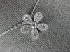 ESTATE .54CT DIAMOND 18KT WHITE GOLD 3D FLOWER SOLITAIRE FLOATING PENDANT