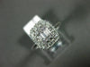 ESTATE WIDE .50CT DIAMOND 14KT WHITE GOLD 3D SQUARE CLUSTER HALO ENGAGEMENT RING
