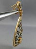 ESTATE LARGE 3.44CT DIAMOND 18K ROSE & BLACK GOLD OPEN FILIGREE HANGING EARRINGS