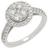 ESTATE 1.0CT DIAMOND 14KT WHITE GOLD ROUND HALO CLUSTER SEMI ETERNITY LOVE RING