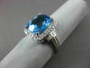 ESTATE 6.27CTW DIAMOND & AAA BLUE TOPAZ 14KT WHITE GOLD 3D FILIGREE HALO RING