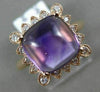 LARGE 4.63CT DIAMOND & AAA CUSHION CUT CABOCHON AMETHYST 14K ROSE GOLD HALO RING