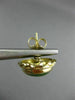 ANTIQUE LARGE & AAA JADE 14KT YELLOW GOLD 3D OVAL FILIGREE STUD EARRINGS #26105