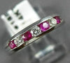 ESTATE .35CT DIAMOND & AAA RUBY 14KT WHITE GOLD WEDDING ANNIVERSARY RING #18896