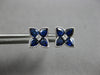 1.79CT DIAMOND & AAA SAPPHIRE 14KT WHITE GOLD ROUND & PEAR SHAPE STUD EARRINGS